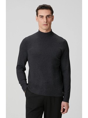 Network Anthracite Mock Neck Sweater