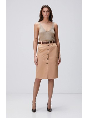 Network Camel Midi Skirt