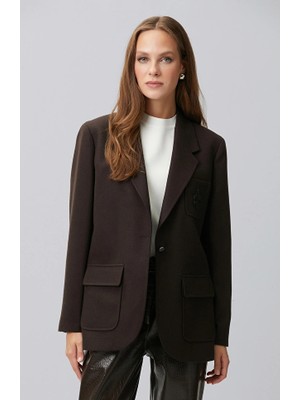 Network Dark Brown Wool-Blend Jacket