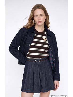 Network Navy Velvet Trimmed Collar Jacket