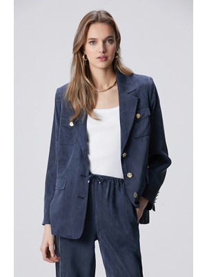 Network Navy Cupro Blazer
