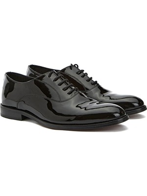 Network Black Men's Patent Leather Shoes