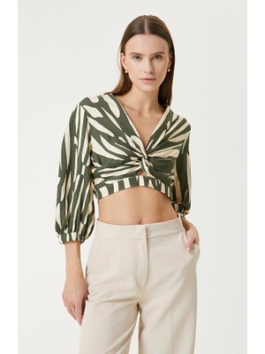 Network Khaki Patterned Blouse