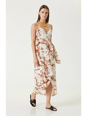 Network Terracotta Striped Linen Dress
