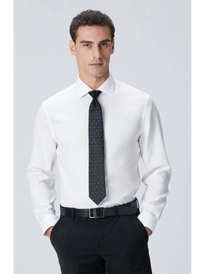 Network White Non-Iron Jacquard Shirt