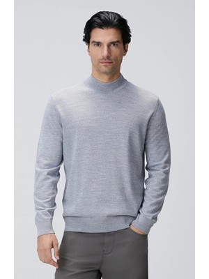 Network Grey Melange Wool Blend Sweater