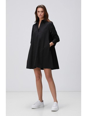Network Black Mini Shirt Dress