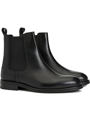 Network Black Men's Leather Chelsea Boots