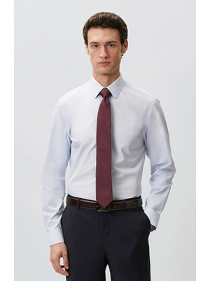 Network Blue And White Slim Fit Non-Iron Striped Shirt