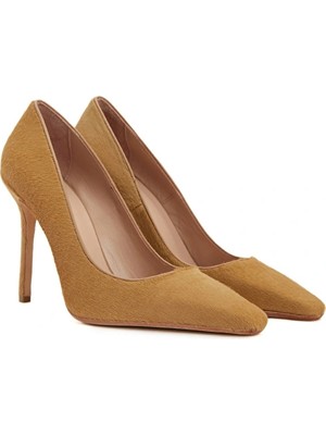 Network Camel Pony Hair Heeled Shoes