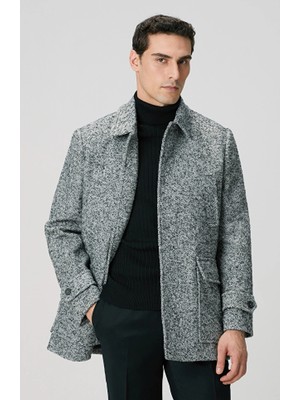 Network Anthracite Wool Blend Coat