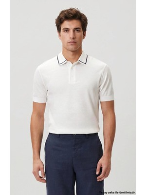 Network White Polo Collar T-Shirt