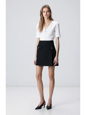 Network Black Pleated Mini Skirt