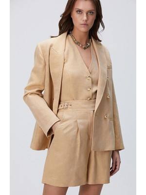 Network Limited Light Beige Linen Blend Shorts