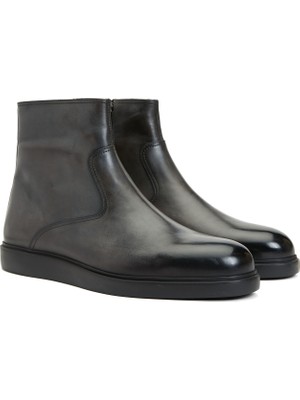 Divarese Dıvarese Anthracite Zippered Men's Leather Boots