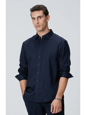 Network Navy Lyocell Shirt