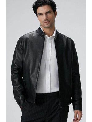 Network Black Leather Jacket