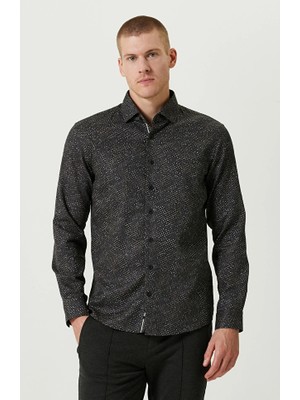 Network Cotton Black Print Shirt