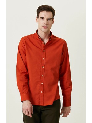 Network Cotton Orange Oxford Shirt