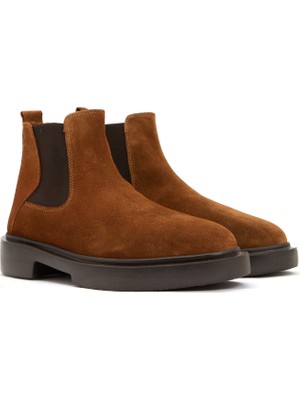Divarese Dıvarese Camel Men's Suede Chelsea Boots