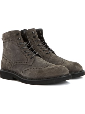 Divarese Dıvarese Anthracite Men's Suede Combat Boots