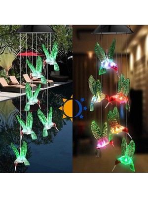 Die Grup Enashop Solar LED Işıklı Kuşlu Bahçe Dekoru 6 Ledli,renkli Işık Çok Renkli