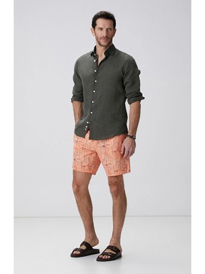 Network Orange Printed Swimsuit