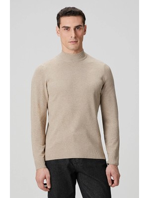 Network Beige Mock Neck Sweater