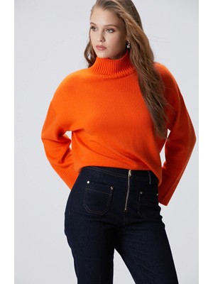 Network Orange Wool Blend Knit Sweater