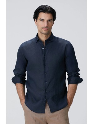 Network Navy Linen Shirt