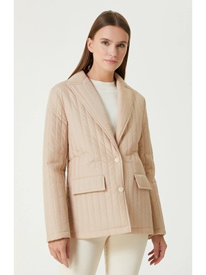 Network Beige Stitched Detail Puffer Jacket