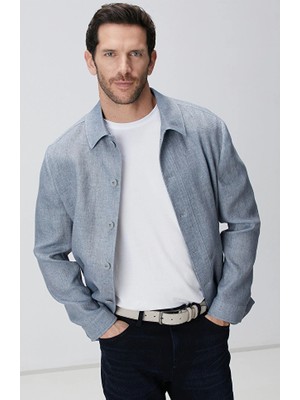 Network Blue Linen Blend Blazer