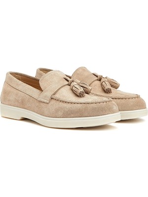 Network Beige Women's Suede Loafers