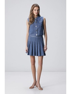 Network Indigo Glitter Knit Skirt