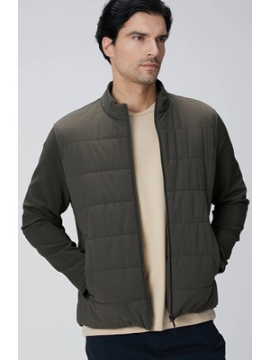 Network Khaki Knit Sleeve Jacket