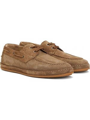 Network Tobacco Saddle Detail Men's Suede Loafers