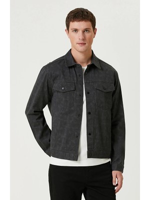 Network Black Patterned Denim Jacket
