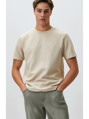 Network Beige Jacquard Jersey T-Shirt