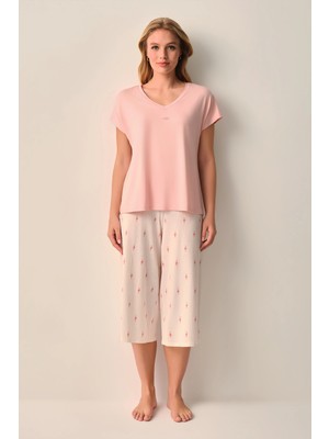 Suwen Pink Maria Capri Pajama Set