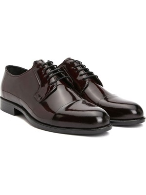 Divarese Dıvarese Burgundy Patent Leather Men's Classic Shoes