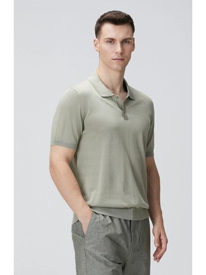 Network Limited Khaki Silk Blend Knit Sweater
