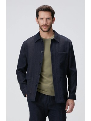 Network Navy Linen Blend Blazer
