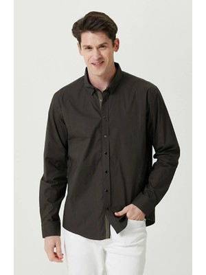 Network Snap Button Detail Khaki Shirt