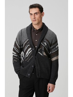 Network Anthracite Knit Wool Cardigan