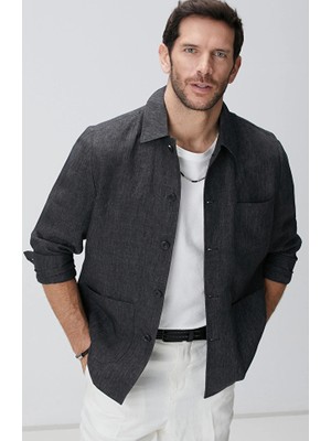 Network Anthracite Linen Jacket