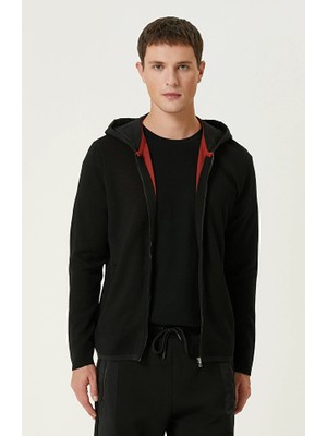 Network N-Tech Black Wool Blend Cardigan