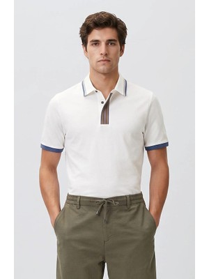 Network Ecru Polo Collar Pique T-Shirt