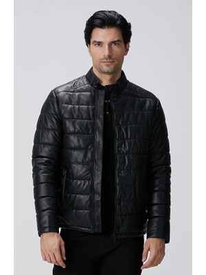 Network Black Quilted Leather Jacket