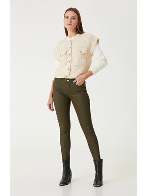 Network Khaki Coated Casual Trousers