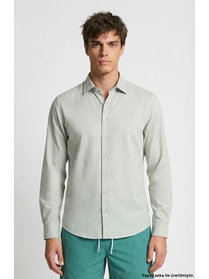Network Mint Linen Blend Comfort Shirt
